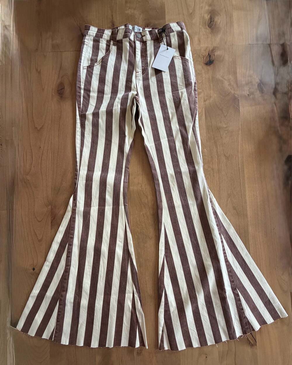 Blank Paige Denim Collection Striped Flare Jeans Size L